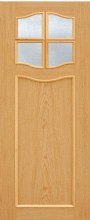 Шпонированная дверь Промстрой, модель 2,8 Дуб Альпи, сантехническая, филенчатая
